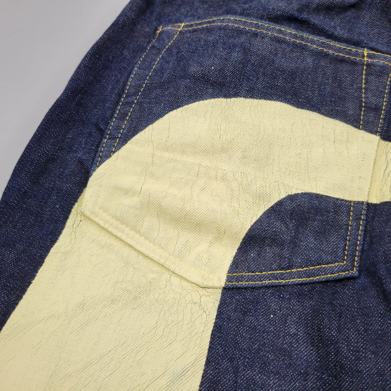 【中古品】【メンズ】 LOT2013 シンチバック 大黒 DOUBLE KNEE PAINT DENIM PANTS ダブルニー ペイント デニム パンツ 156-260302-kh-12-izu サイズ：40×35 カラー：インディゴ 万代Net店