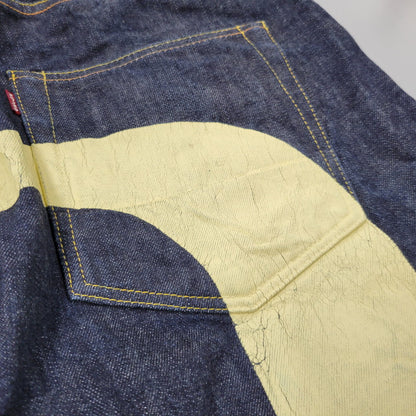 【中古品】【メンズ】 LOT2013 シンチバック 大黒 DOUBLE KNEE PAINT DENIM PANTS ダブルニー ペイント デニム パンツ 156-260302-kh-12-izu サイズ：40×35 カラー：インディゴ 万代Net店