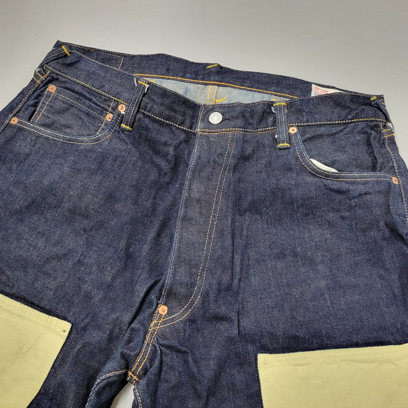 【中古品】【メンズ】 LOT2013 シンチバック 大黒 DOUBLE KNEE PAINT DENIM PANTS ダブルニー ペイント デニム パンツ 156-260302-kh-12-izu サイズ：40×35 カラー：インディゴ 万代Net店