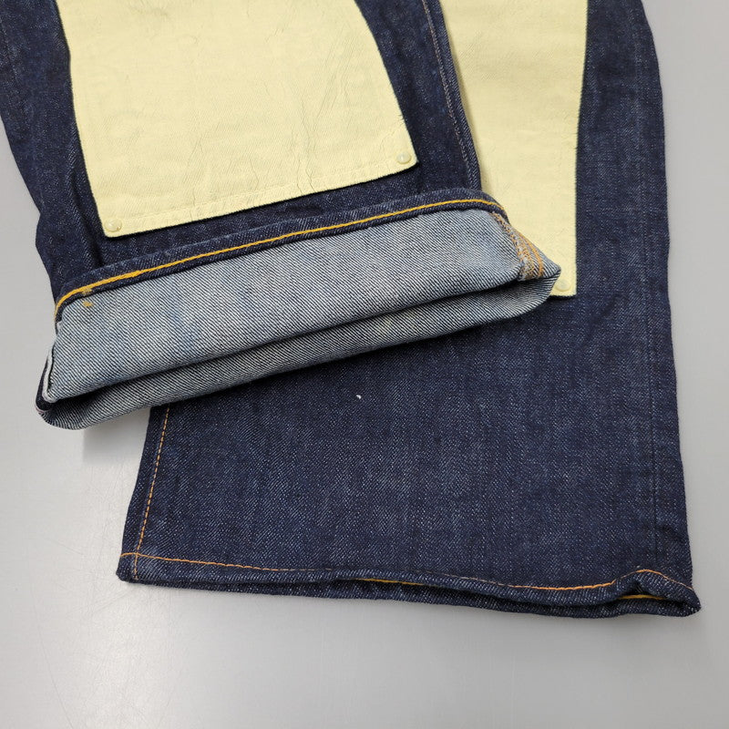 【中古品】【メンズ】 LOT2013 シンチバック 大黒 DOUBLE KNEE PAINT DENIM PANTS ダブルニー ペイント デニム パンツ 156-260302-kh-12-izu サイズ：40×35 カラー：インディゴ 万代Net店