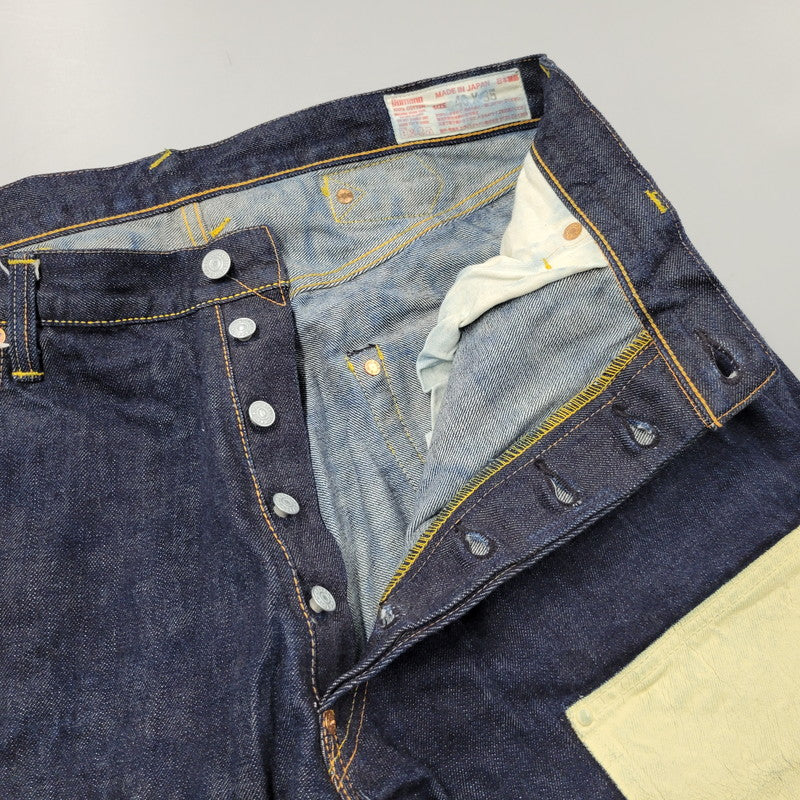 【中古品】【メンズ】 LOT2013 シンチバック 大黒 DOUBLE KNEE PAINT DENIM PANTS ダブルニー ペイント デニム パンツ 156-260302-kh-12-izu サイズ：40×35 カラー：インディゴ 万代Net店