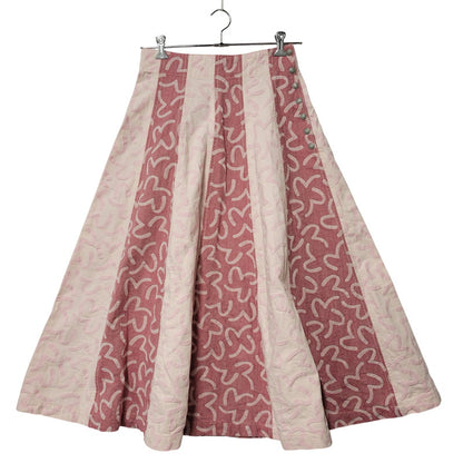 【中古品】【レディース】 EVISU DONNA エヴィスドンナ JACQUARD DENIM SKIRT ジャカードデニムスカート 168-260302-tt-02-izu サイズ：3 カラー：ピンク系 万代Net店