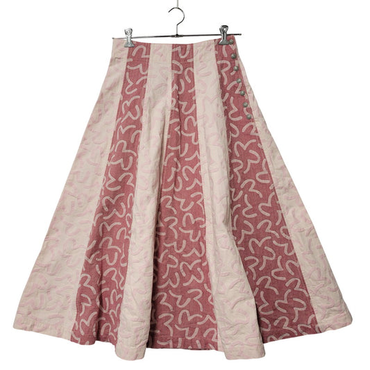 【中古品】【レディース】 EVISU DONNA エヴィスドンナ JACQUARD DENIM SKIRT ジャカードデニムスカート 168-260302-tt-02-izu サイズ：3 カラー：ピンク系 万代Net店