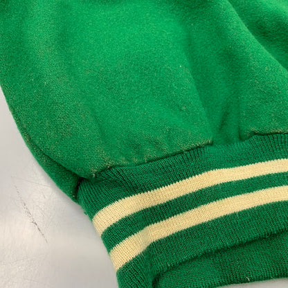 【現状渡し品】【メンズ】 DELONG デロング USA製 WOOL× LEATHER ウール×レザー STADIUM JACKET スタジアム ジャケット アウター 146-260308-ya-07-izu サイズ：38 カラー：グリーン 万代Net店