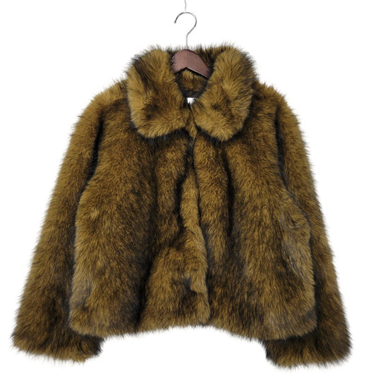 【中古品】【レディース】 61-18-0566-462 FAKEFUR SHORT BLOUSON フェイクファーショートブルゾン アウター 168-260302-tt-05-izu カラー：ブラウン系 万代Net店