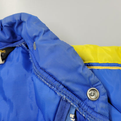 【中古品】【メンズ】 SWINGSTAR スウィングスター 70S USA製 MICHELIN PATCH SIDE LINE RACING DOWN JACKET ミシュラン パッチ サイド ライン レーシング ダウン ジャケット アウター 146-260304-cs-16-izu サイズ：L カラー：ブルー×イエロー 万代Net店