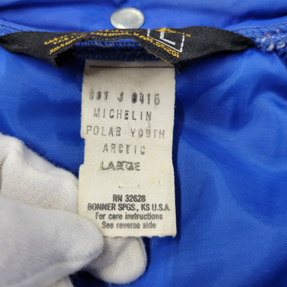 【中古品】【メンズ】 SWINGSTAR スウィングスター 70S USA製 MICHELIN PATCH SIDE LINE RACING DOWN JACKET ミシュラン パッチ サイド ライン レーシング ダウン ジャケット アウター 146-260304-cs-16-izu サイズ：L カラー：ブルー×イエロー 万代Net店