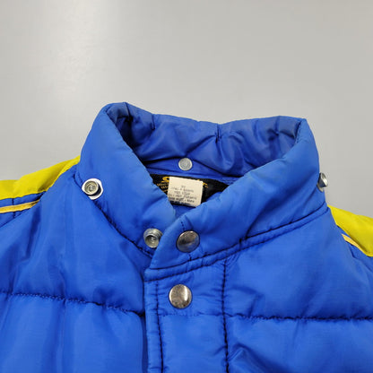 【中古品】【メンズ】 SWINGSTAR スウィングスター 70S USA製 MICHELIN PATCH SIDE LINE RACING DOWN JACKET ミシュラン パッチ サイド ライン レーシング ダウン ジャケット アウター 146-260304-cs-16-izu サイズ：L カラー：ブルー×イエロー 万代Net店
