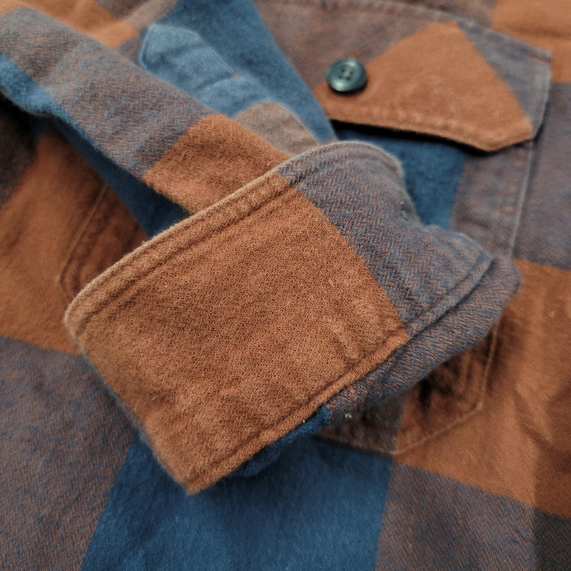 【中古品】【メンズ】 STY42400FA21 ORGANIC COTTON FLANNEL SHIRT オーガニック コットン フランネル シャツ トップス 長袖 144-260311-ya-05-izu サイズ：M カラー：BROWN×BLUE 万代Net店