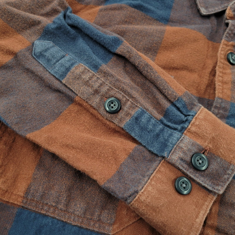 【中古品】【メンズ】 STY42400FA21 ORGANIC COTTON FLANNEL SHIRT オーガニック コットン フランネル シャツ トップス 長袖 144-260311-ya-05-izu サイズ：M カラー：BROWN×BLUE 万代Net店