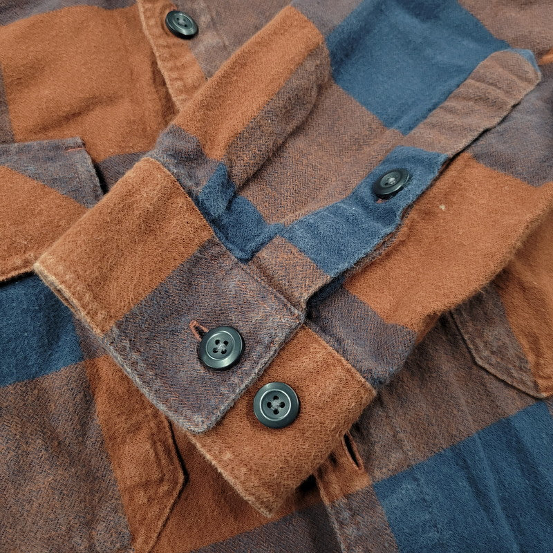 【中古品】【メンズ】 STY42400FA21 ORGANIC COTTON FLANNEL SHIRT オーガニック コットン フランネル シャツ トップス 長袖 144-260311-ya-05-izu サイズ：M カラー：BROWN×BLUE 万代Net店