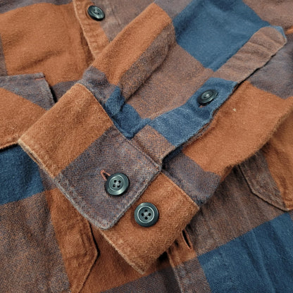 【中古品】【メンズ】 STY42400FA21 ORGANIC COTTON FLANNEL SHIRT オーガニック コットン フランネル シャツ トップス 長袖 144-260311-ya-05-izu サイズ：M カラー：BROWN×BLUE 万代Net店