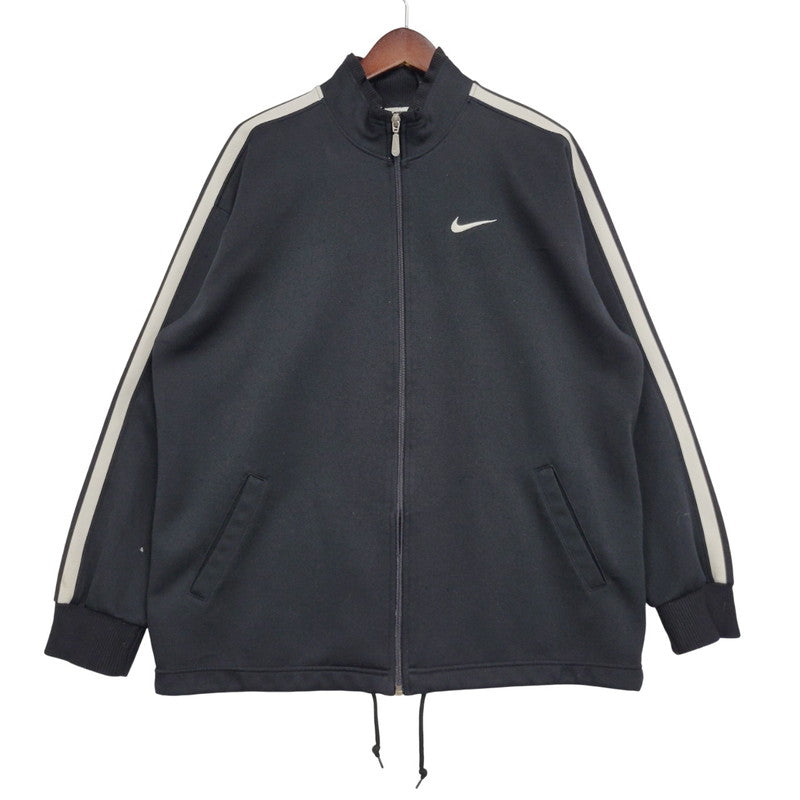 【現状渡し品】【メンズ】 OLD NIKE オールド ナイキ H9 SUT 白タグ 日本製 TRACK JACKET トラック ジャケット トップス 長袖 146-260311-ya-07-izu サイズ：L カラー：BLACK×WHITE 万代Net店