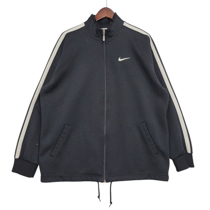 【現状渡し品】【メンズ】 OLD NIKE オールド ナイキ H9 SUT 白タグ 日本製 TRACK JACKET トラック ジャケット トップス 長袖 146-260311-ya-07-izu サイズ：L カラー：BLACK×WHITE 万代Net店