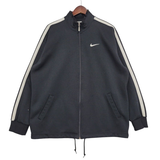 【現状渡し品】【メンズ】 OLD NIKE オールド ナイキ H9 SUT 白タグ 日本製 TRACK JACKET トラック ジャケット トップス 長袖 146-260311-ya-07-izu サイズ：L カラー：BLACK×WHITE 万代Net店