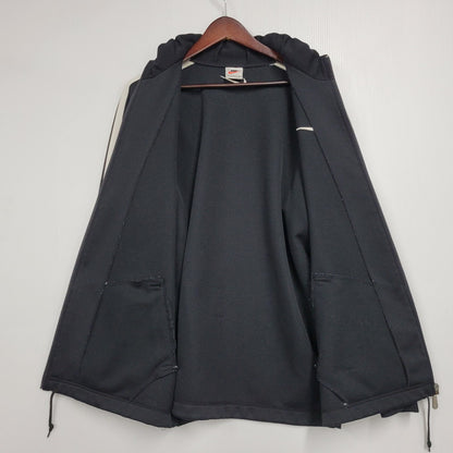 【現状渡し品】【メンズ】 OLD NIKE オールド ナイキ H9 SUT 白タグ 日本製 TRACK JACKET トラック ジャケット トップス 長袖 146-260311-ya-07-izu サイズ：L カラー：BLACK×WHITE 万代Net店