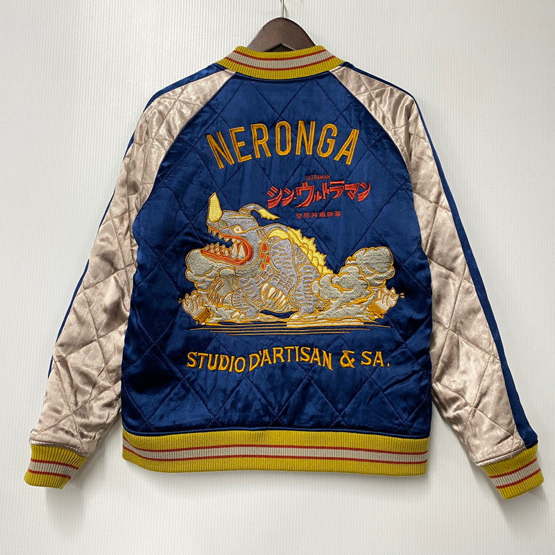 【中古品】【メンズ】 STUDIO D'ARTISAN ステュディオ・ダ・ルチザン×シン・ウルトラマン HT-064 VELVETEEN SOUVENIR JACKET ベルベット スーベニア ジャケット アウター 145-260305-cs-07-izu サイズ：38 カラー：ブルー/ブラック 万代Net店