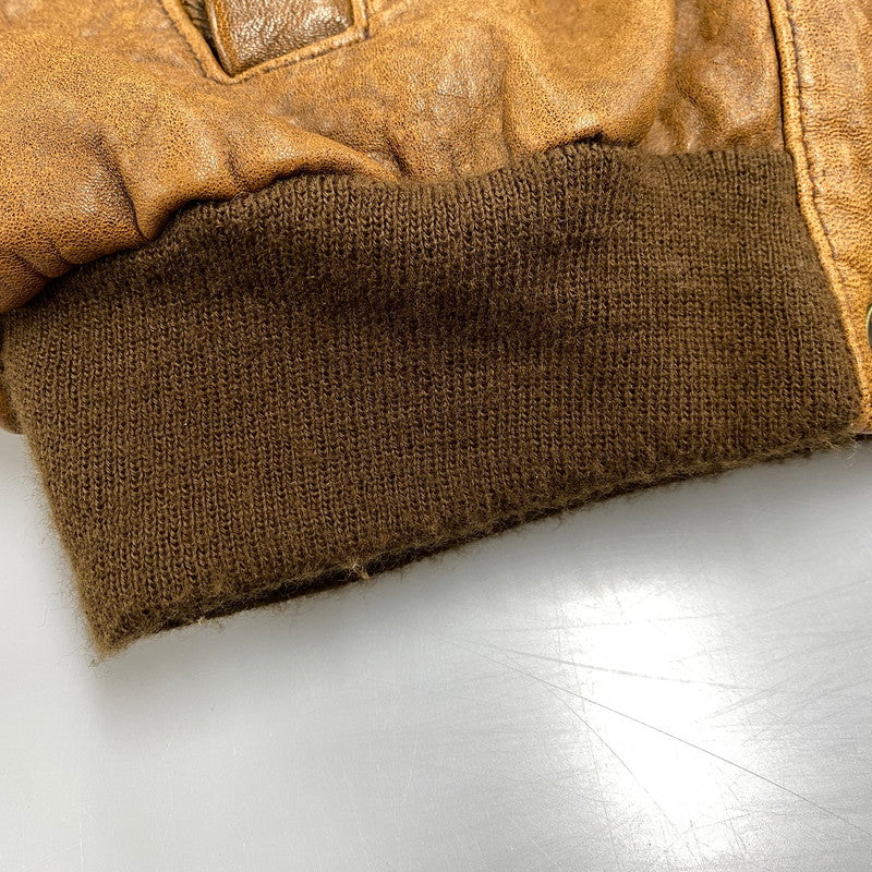 【現状渡し品】【メンズ】 VINTAGE イングランド製 BOHEMIAN PATTERN LEATHER JACKET ボヘミアン パターン レザー ジャケット アウター 146-260305-cs-03-izu サイズ：S カラー：ブラウン 万代Net店