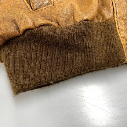 【現状渡し品】【メンズ】 VINTAGE イングランド製 BOHEMIAN PATTERN LEATHER JACKET ボヘミアン パターン レザー ジャケット アウター 146-260305-cs-03-izu サイズ：S カラー：ブラウン 万代Net店