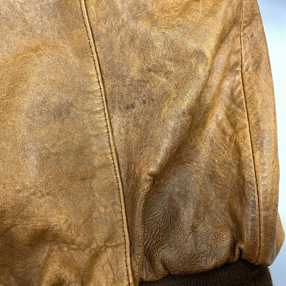 【現状渡し品】【メンズ】 VINTAGE イングランド製 BOHEMIAN PATTERN LEATHER JACKET ボヘミアン パターン レザー ジャケット アウター 146-260305-cs-03-izu サイズ：S カラー：ブラウン 万代Net店