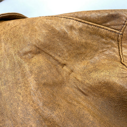 【現状渡し品】【メンズ】 VINTAGE イングランド製 BOHEMIAN PATTERN LEATHER JACKET ボヘミアン パターン レザー ジャケット アウター 146-260305-cs-03-izu サイズ：S カラー：ブラウン 万代Net店