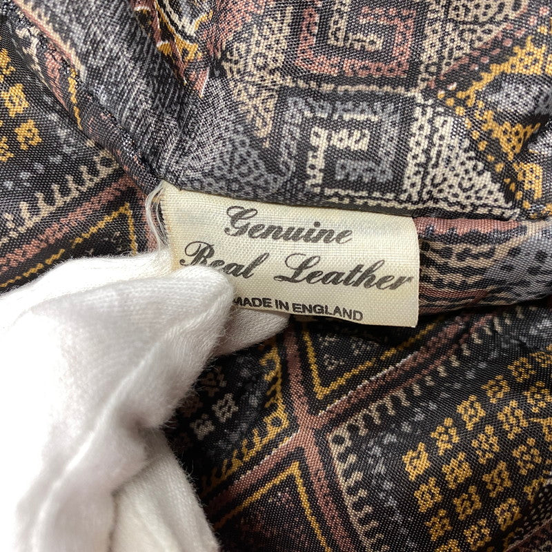 【現状渡し品】【メンズ】 VINTAGE イングランド製 BOHEMIAN PATTERN LEATHER JACKET ボヘミアン パターン レザー ジャケット アウター 146-260305-cs-03-izu サイズ：S カラー：ブラウン 万代Net店