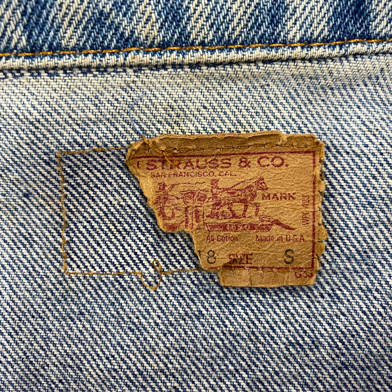 【現状渡し品】【メンズ】 刻印523 USA製 推定90’S DENIM JACKET デニム ジャケット アウター 146-260305-cs-05-izu サイズ：S カラー：インディゴ 万代Net店