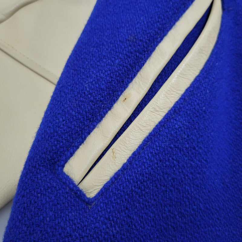 【中古品】【メンズ】 WAREHOUSE ウエアハウス × GOLDENBEAR ゴールデンベア AWARD JACKET アワードジャケット USA製 アウター 145-260306-as-32-izu サイズ：M カラー：ブルー 万代Net店