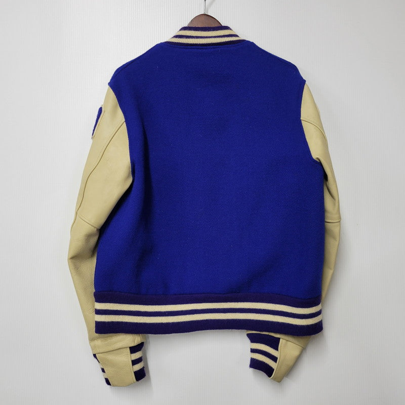 【中古品】【メンズ】 WAREHOUSE ウエアハウス × GOLDENBEAR ゴールデンベア AWARD JACKET アワードジャケット USA製 アウター 145-260306-as-32-izu サイズ：M カラー：ブルー 万代Net店