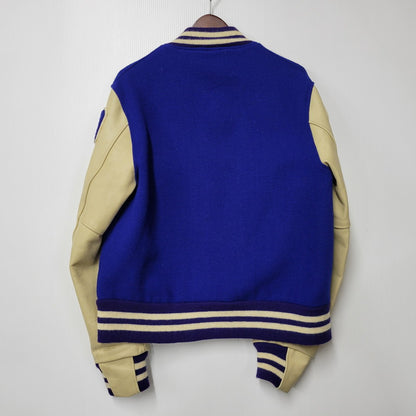 【中古品】【メンズ】 WAREHOUSE ウエアハウス × GOLDENBEAR ゴールデンベア AWARD JACKET アワードジャケット USA製 アウター 145-260306-as-32-izu サイズ：M カラー：ブルー 万代Net店