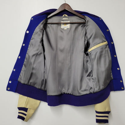 【中古品】【メンズ】 WAREHOUSE ウエアハウス × GOLDENBEAR ゴールデンベア AWARD JACKET アワードジャケット USA製 アウター 145-260306-as-32-izu サイズ：M カラー：ブルー 万代Net店