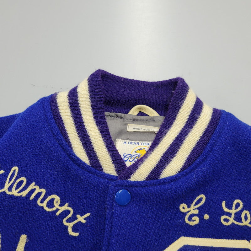 【中古品】【メンズ】 WAREHOUSE ウエアハウス × GOLDENBEAR ゴールデンベア AWARD JACKET アワードジャケット USA製 アウター 145-260306-as-32-izu サイズ：M カラー：ブルー 万代Net店