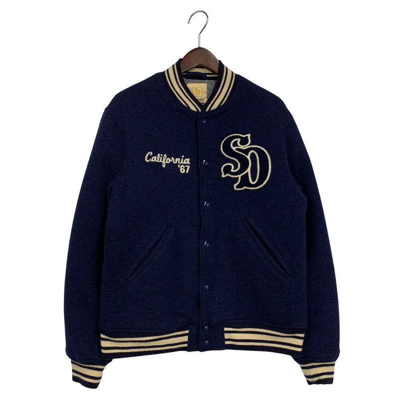 【中古品】【メンズ】 × HARRIS TWEED ハリスツイード WOOL STADIUM JACKET ウール スタジアムジャケット スタジャン 145-260306-as-23-izu サイズ：L カラー：ブルー 万代Net店
