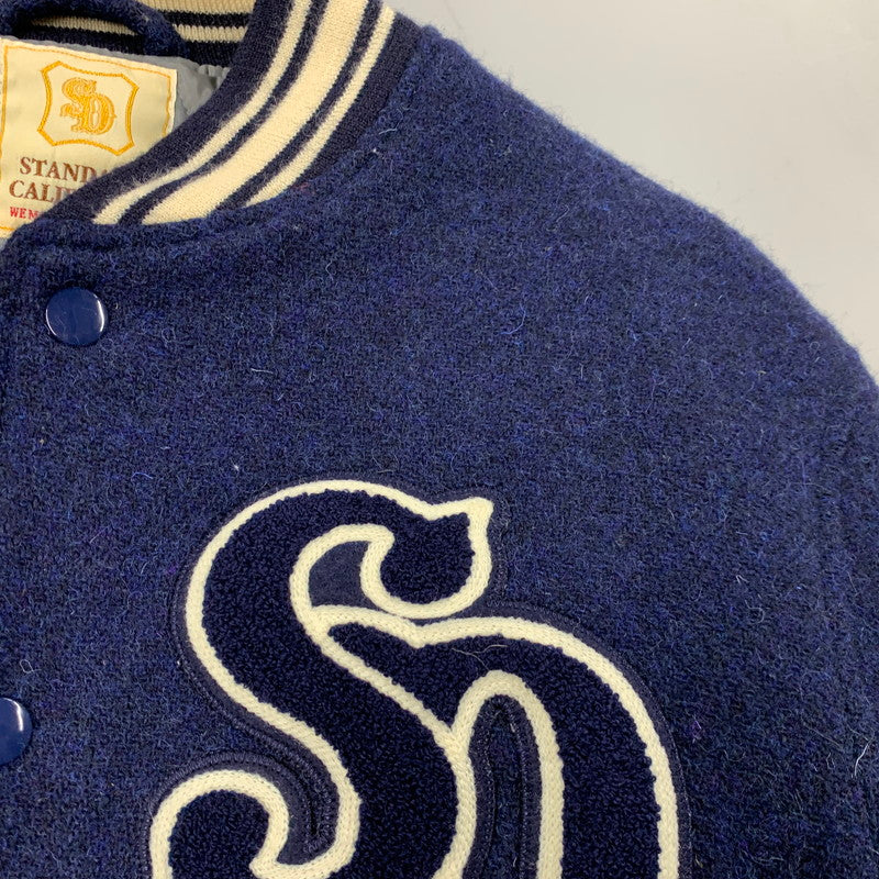 【中古品】【メンズ】 × HARRIS TWEED ハリスツイード WOOL STADIUM JACKET ウール スタジアムジャケット スタジャン 145-260306-as-23-izu サイズ：L カラー：ブルー 万代Net店