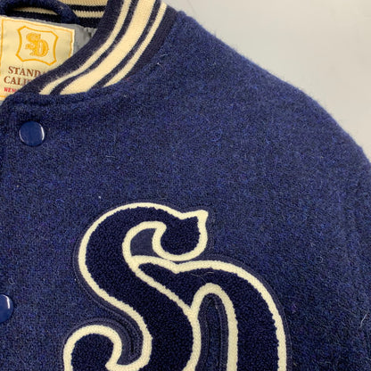 【中古品】【メンズ】 × HARRIS TWEED ハリスツイード WOOL STADIUM JACKET ウール スタジアムジャケット スタジャン 145-260306-as-23-izu サイズ：L カラー：ブルー 万代Net店