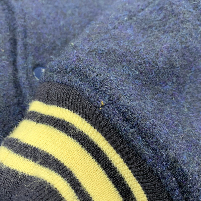 【中古品】【メンズ】 × HARRIS TWEED ハリスツイード WOOL STADIUM JACKET ウール スタジアムジャケット スタジャン 145-260306-as-23-izu サイズ：L カラー：ブルー 万代Net店