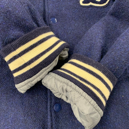 【中古品】【メンズ】 × HARRIS TWEED ハリスツイード WOOL STADIUM JACKET ウール スタジアムジャケット スタジャン 145-260306-as-23-izu サイズ：L カラー：ブルー 万代Net店