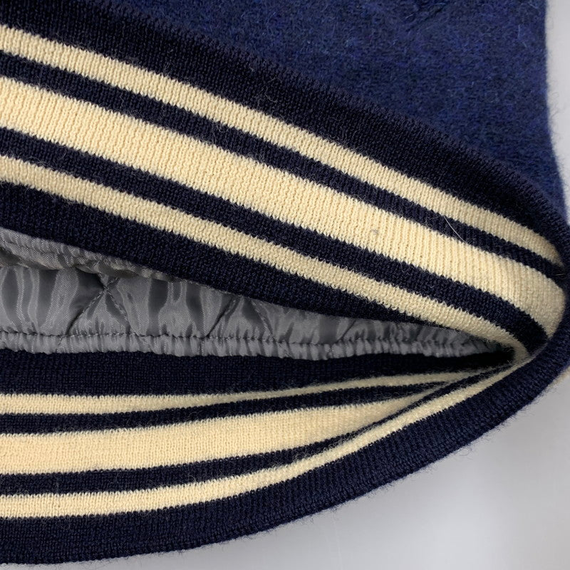 【中古品】【メンズ】 × HARRIS TWEED ハリスツイード WOOL STADIUM JACKET ウール スタジアムジャケット スタジャン 145-260306-as-23-izu サイズ：L カラー：ブルー 万代Net店