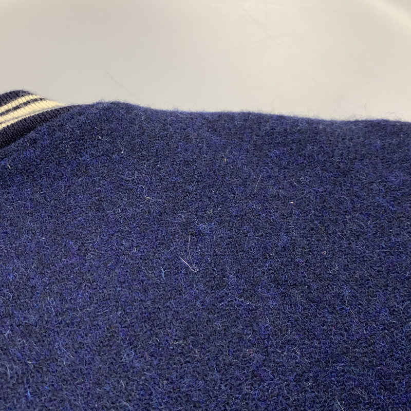 【中古品】【メンズ】 × HARRIS TWEED ハリスツイード WOOL STADIUM JACKET ウール スタジアムジャケット スタジャン 145-260306-as-23-izu サイズ：L カラー：ブルー 万代Net店