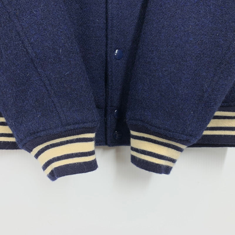 【中古品】【メンズ】 × HARRIS TWEED ハリスツイード WOOL STADIUM JACKET ウール スタジアムジャケット スタジャン 145-260306-as-23-izu サイズ：L カラー：ブルー 万代Net店