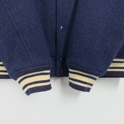 【中古品】【メンズ】 × HARRIS TWEED ハリスツイード WOOL STADIUM JACKET ウール スタジアムジャケット スタジャン 145-260306-as-23-izu サイズ：L カラー：ブルー 万代Net店