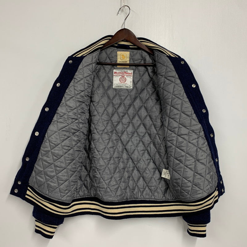 【中古品】【メンズ】 × HARRIS TWEED ハリスツイード WOOL STADIUM JACKET ウール スタジアムジャケット スタジャン 145-260306-as-23-izu サイズ：L カラー：ブルー 万代Net店