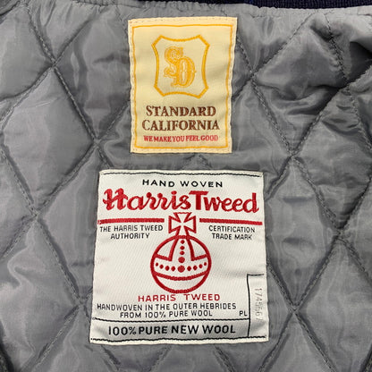 【中古品】【メンズ】 × HARRIS TWEED ハリスツイード WOOL STADIUM JACKET ウール スタジアムジャケット スタジャン 145-260306-as-23-izu サイズ：L カラー：ブルー 万代Net店