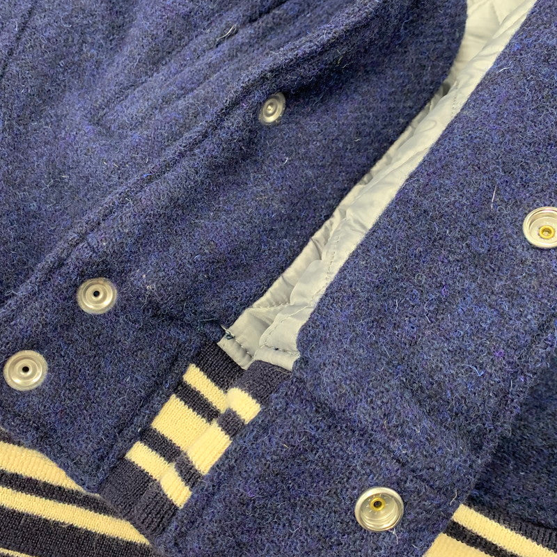 【中古品】【メンズ】 × HARRIS TWEED ハリスツイード WOOL STADIUM JACKET ウール スタジアムジャケット スタジャン 145-260306-as-23-izu サイズ：L カラー：ブルー 万代Net店