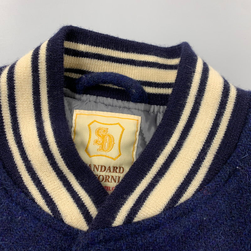 【中古品】【メンズ】 × HARRIS TWEED ハリスツイード WOOL STADIUM JACKET ウール スタジアムジャケット スタジャン 145-260306-as-23-izu サイズ：L カラー：ブルー 万代Net店