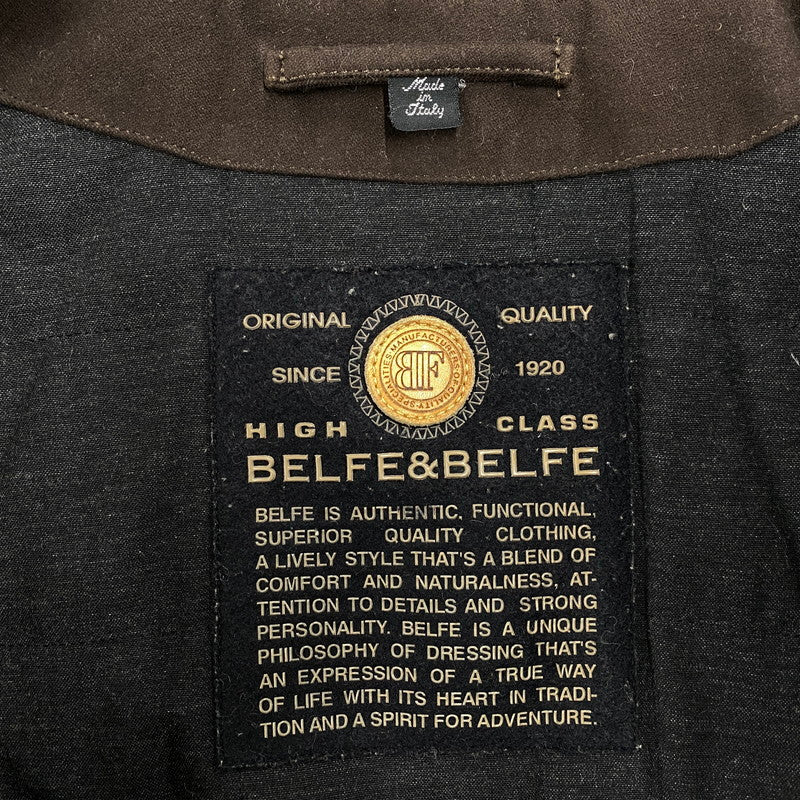 【中古品】【メンズ】 BELFE&BELFE ベルフェ アンド ベルフェG21637-60406 イタリア製 ステンカラーコート アウター 146-260311-ya-20-izu サイズ：下記参照 カラー：BROWN 万代Net店