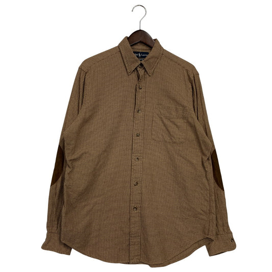 【中古品】【メンズ】 香港製 CLASSIC FIT ELBOW PATCH BD LS SHIRT クラシック ヒット エルボー パッチ ボタンダウン ロングスリーブ シャツ トップス 長袖 146-260306-cs-10-izu サイズ：M カラー：ブラウン 万代Net店