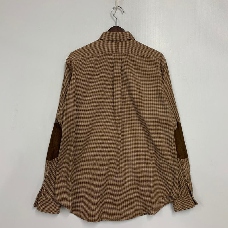 【中古品】【メンズ】 香港製 CLASSIC FIT ELBOW PATCH BD LS SHIRT クラシック ヒット エルボー パッチ ボタンダウン ロングスリーブ シャツ トップス 長袖 146-260306-cs-10-izu サイズ：M カラー：ブラウン 万代Net店