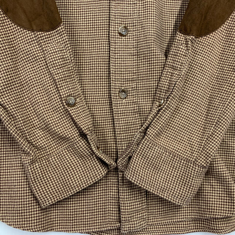 【中古品】【メンズ】 香港製 CLASSIC FIT ELBOW PATCH BD LS SHIRT クラシック ヒット エルボー パッチ ボタンダウン ロングスリーブ シャツ トップス 長袖 146-260306-cs-10-izu サイズ：M カラー：ブラウン 万代Net店