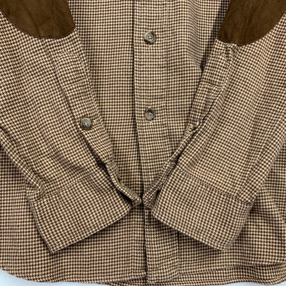 【中古品】【メンズ】 香港製 CLASSIC FIT ELBOW PATCH BD LS SHIRT クラシック ヒット エルボー パッチ ボタンダウン ロングスリーブ シャツ トップス 長袖 146-260306-cs-10-izu サイズ：M カラー：ブラウン 万代Net店